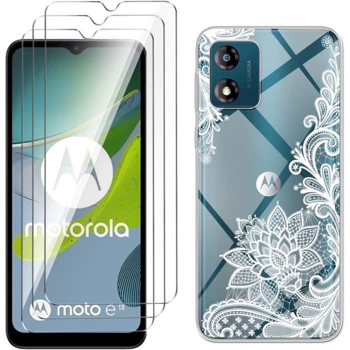 Custodia Con Fiori Per Motorola Moto E13 – Cover TPU Morbida Trasparente, Design Floreale, Antiurto - 3