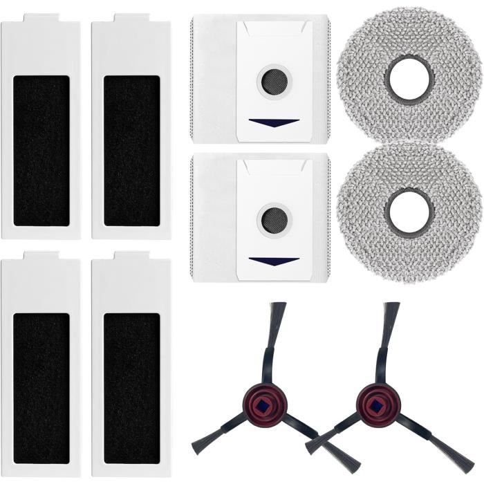 Lot 23 Accessoires ECOVACS DEEBOT T30 Pro Omni & T30 Omni - 1 Brosse Principale, 6 Brosses Latérales, 4 Filtres, 6 Sacs Poussière, 4 Chiffons