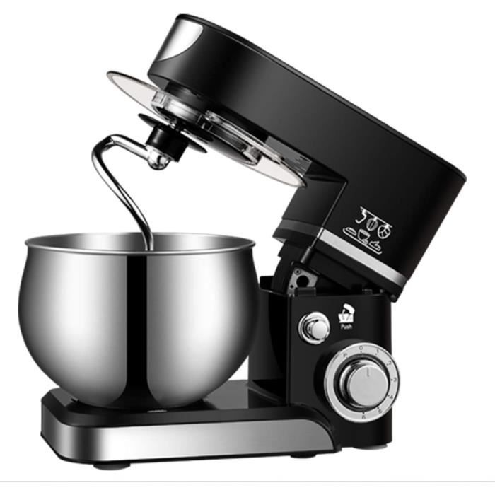 Acheter Robot Pâtissier Boulangerie Cuisine Ménager Multifonction Bol Inox 5L 6 Vitesses Briebe KM1114 1800W Acier Inoxydable 00218
