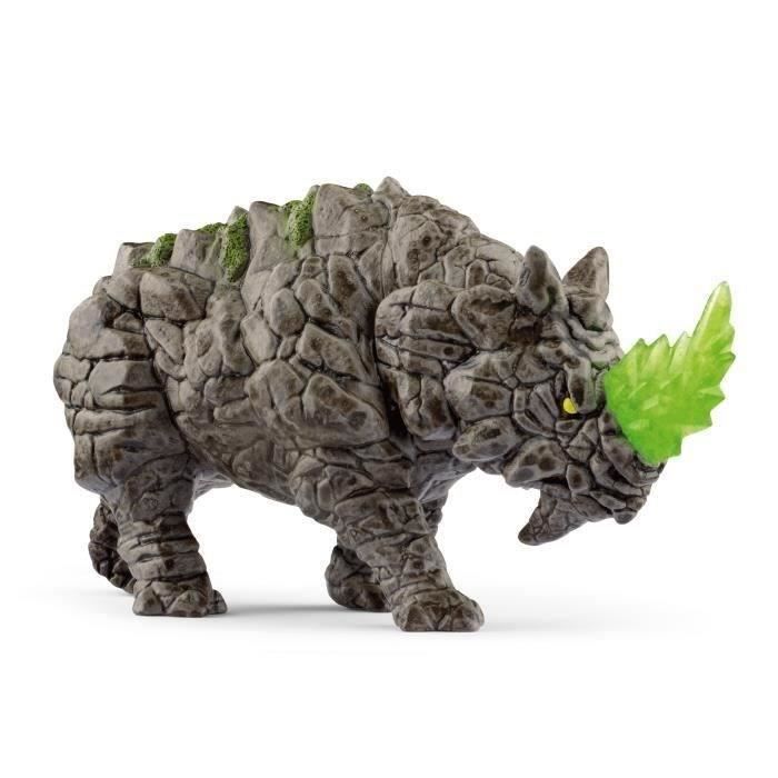 rhinocéros de pierre - figurine fantastique - monstre mythique et puissant avec une tête mobile - jeu imaginatif pour garçons et