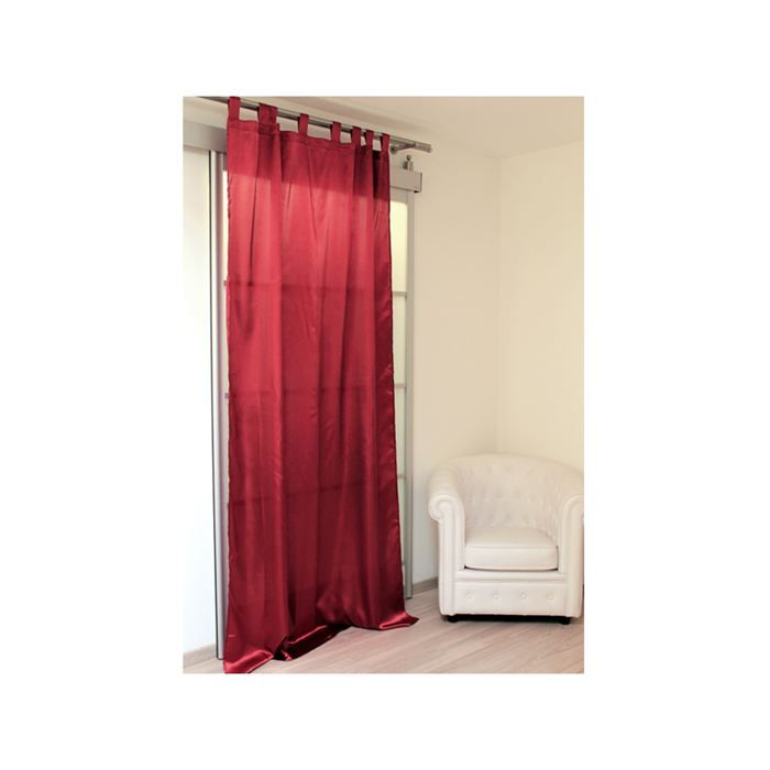 Rideau à pattes SATIN framboise - Cdiscount Maison