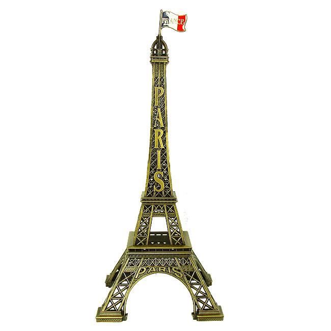 Tour Eiffel Miniature Prestige H 37cm Drapeau Cdiscount Maison