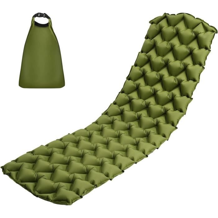 Naturehike Matelas Gonflable Camping 6 Cm – Auto-Gonflable Léger Avec Coussin Intégré – Rando, Voiture, 192x65 Cm Gris