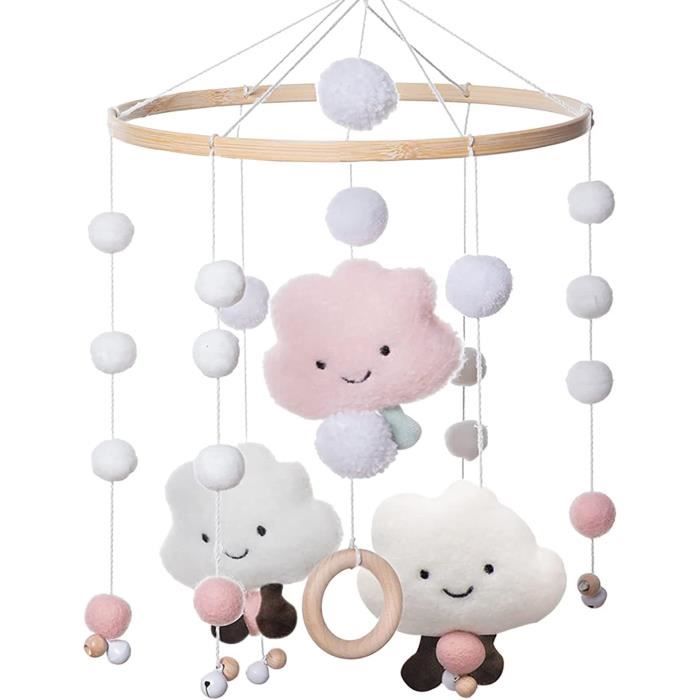 Mobile Musical Bébé Lit – Ours & Animaux Mignons En Peluche – Berceuse Apaisante + Rotation – Jouet Berceau 0-12 Mois Garçons Filles – Déco Chambre Bébé