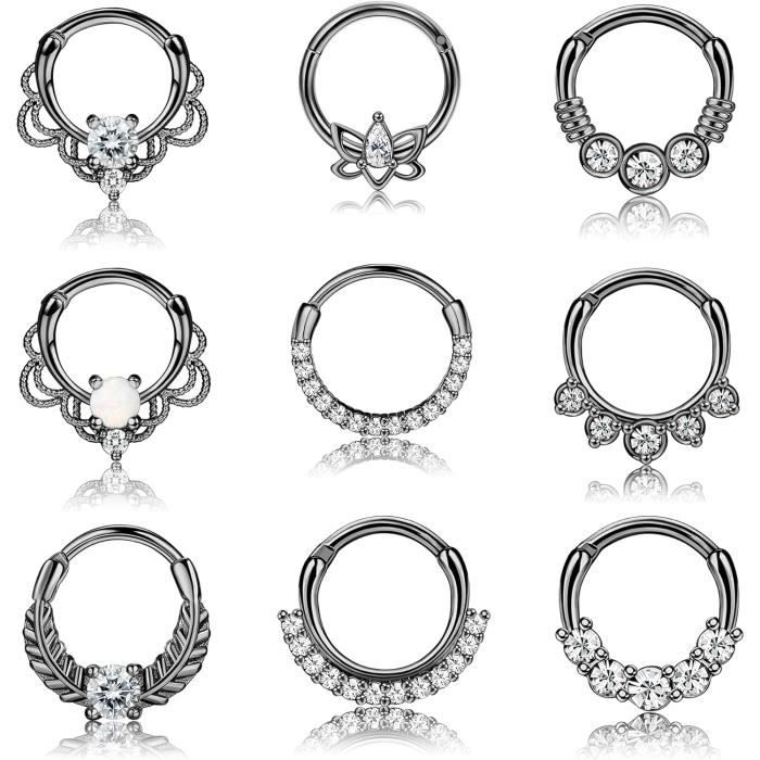 Anello Con Setto Nasale Pieghevole In Opale, 18G O 16G, 8 Mm - Foto 10