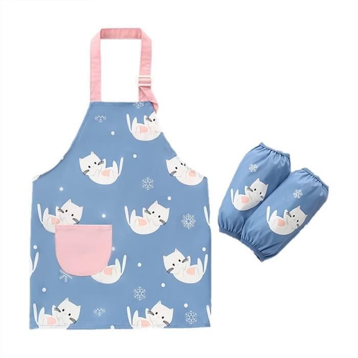 Tablier De Peinture Enfant à Manches Longues - Blouse Réglable Imperméable 1 à 8 Ans Avec Grande Poche - Idéal Pour Peinture, Cuisine, Bricolage