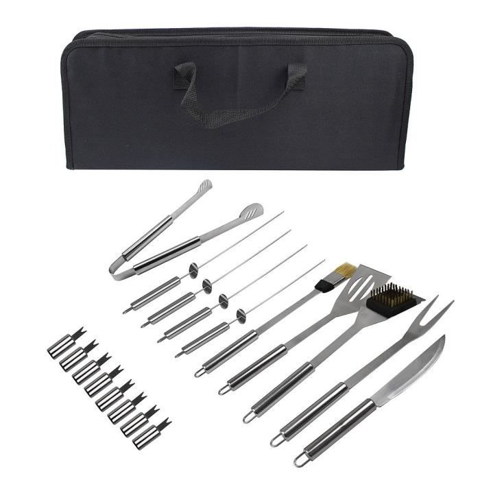 Joseph Joseph GrillOut – Set 4 Ustensiles BBQ Inox Premium Avec Mallette De Rangement, Brosse, Pince, Spatule & Fourchette