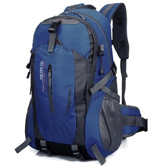 Sac à Dos Randonnée Natudeco 40L – Nylon, Imperméable, Multiple Poches, Escalade, Camping, Pêche (noir)