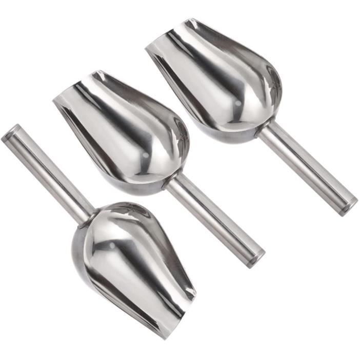 PFLYPF Lot de 2 cuillères à glace en acier inoxydable de 4 cm et 5