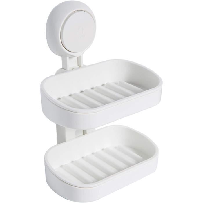 Porte Savon Ventouse Lot De 2-Support Savon Douche-Porte Eponge Evier