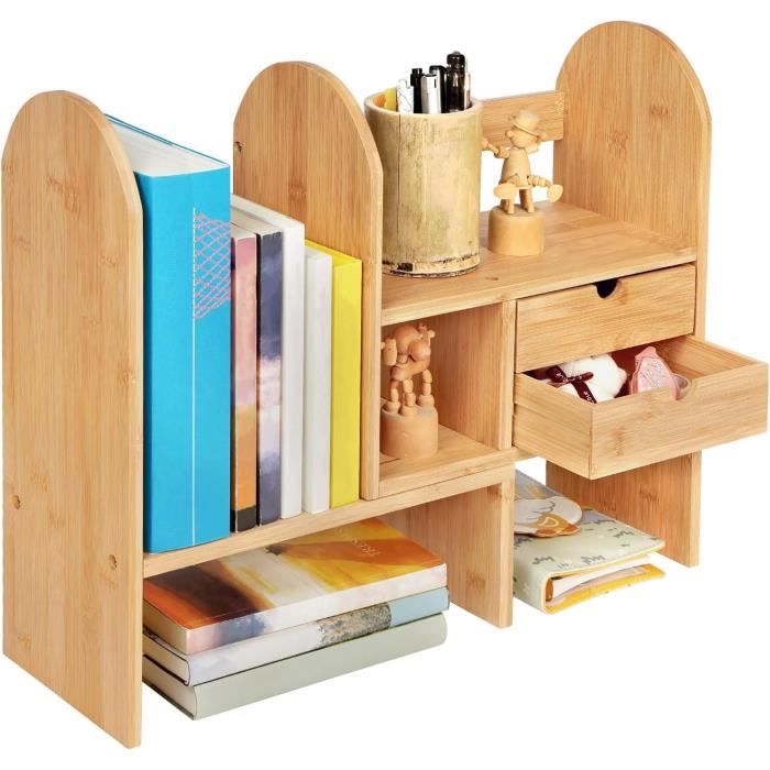 Étagère De Bureau à Poser 5 Compartiments - 60x22x35 Cm, Charge Max 15 Kg, Design D'angle Ajustable, En Kit à Monter - 7