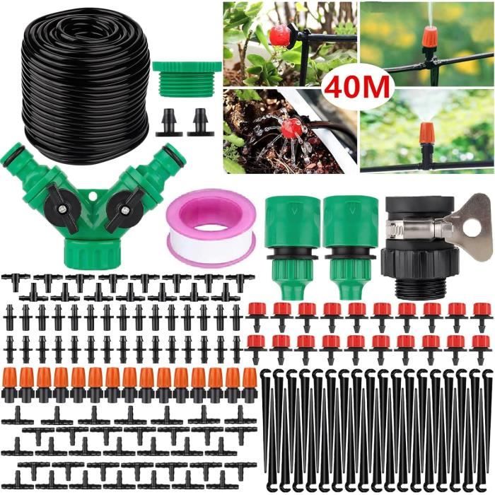 Kit Irrigation Goutte-à-Goutte 30 M – Tuyau 3/5 Mm + 20 T + 20 Goutteurs Pour Jardin, Serre, Plantes