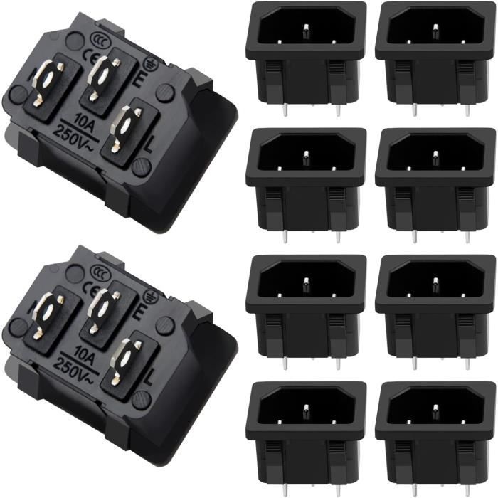 10STÜCK 5 X 20mm Sicherungshalter AC 10A 250V Schwarzer Schraubkappen-Sicherungs EUR 16,99