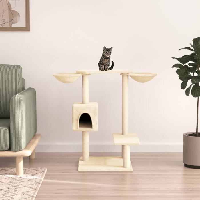 vidaXL Arbre à chat Crème 82 cm