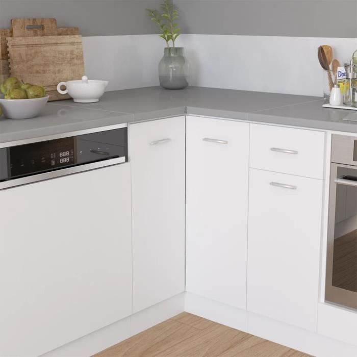 339594 vidaXL Comptoir d'angle de cuisine Gris Bois d’ingénierie