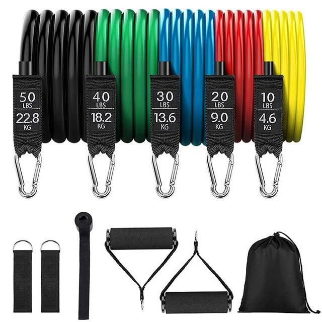 Pack Complet 17 élastiques De Fitness / Cordes De Traction - Musculation Crossfit