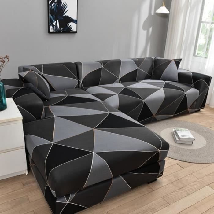 PX29883-Color P-4-seater (235-300cm) -Housse de canapé angle élastique