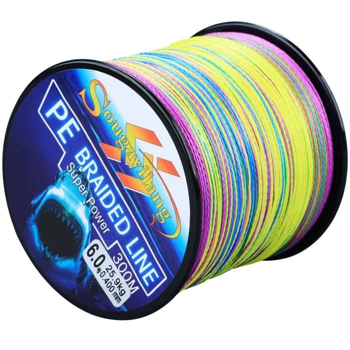 Vert X4 300M 0.10MM 10LB  fil de pêche tressé, 7 couleurs, pour ligne