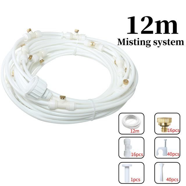 Kit Brumisateur Jardin 12m Mogokoyo - Système De Pulvérisation Automatique Avec Pompe à Eau Et Filtre Pour Serre, Terrasse, Potager Et Plantes