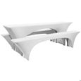 Beautissu Nappe 220x70cm Blanc pour table de brasserie - Strech Beautissu Nappe 220x70cm Blanc pour table de brasserie - Strech
