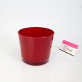 Bougeoir - Pot à orchidée ALENA en verre, rouge, 12,5 cm, Ø 14,5 cm - Cache-pot en verre - Petit vase rouge - INNA Glas-1