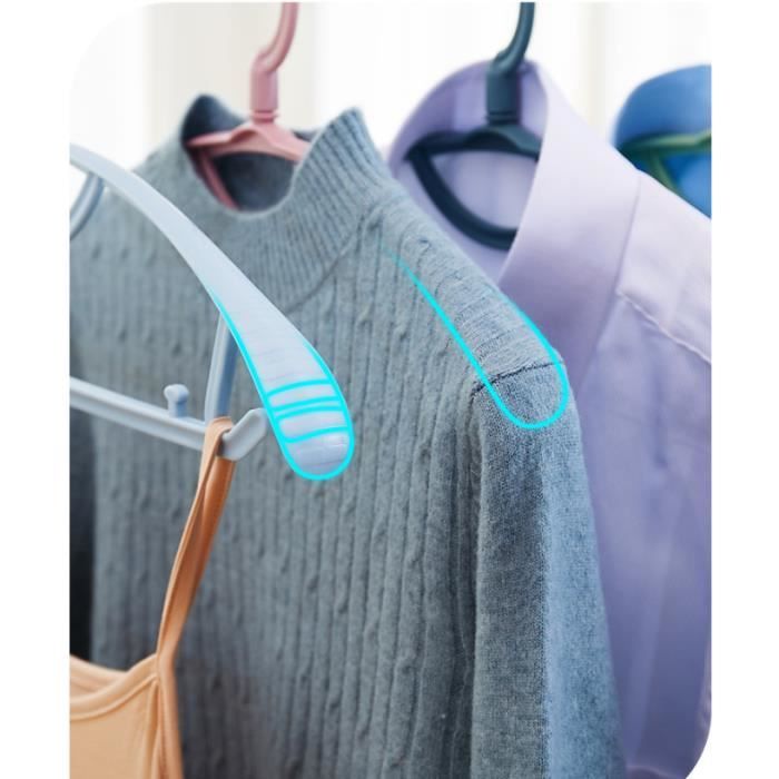 Cintre plastique avec épaule et encoches pour vestes pulls et chemises (GV)  - Le Cintre Francais