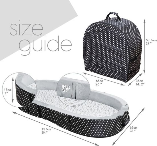 COSTWAY 2 en 1 Lit Parapluie Pliant Bébé 0-36 Mois avec Matelas Respirant, Lit de Voyage en Tissu Oxford avec Sac de Transport, Roues avec Frein, Parc d'Activité jusqu'à 15 kg, 125