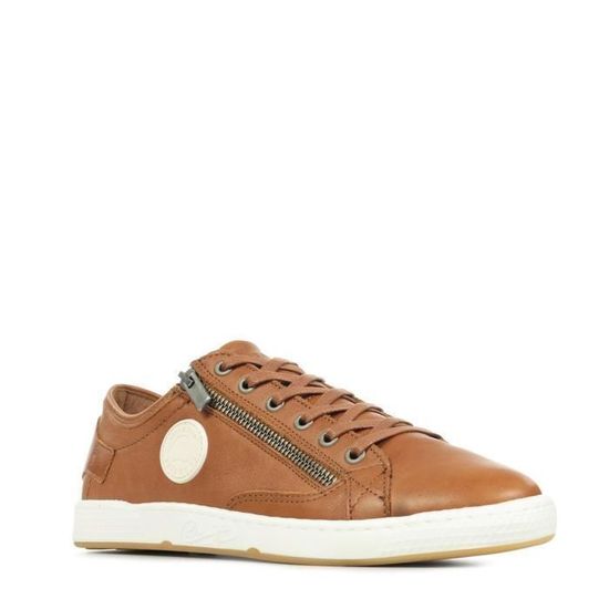 Baskets Femme PATAUGAS Jester Cuir Camel Fermeture clair