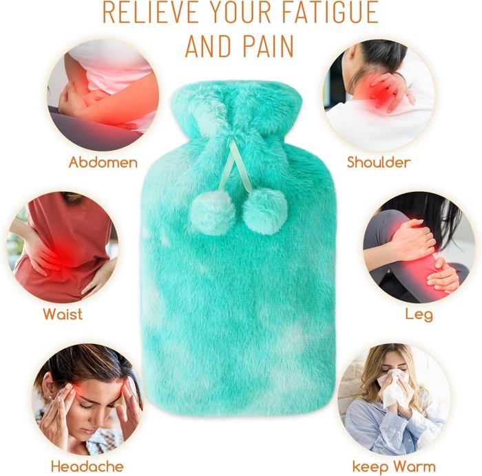 CityComfort Bouillotte Eau Chaude Avec Housse En Polaire Douce Motif