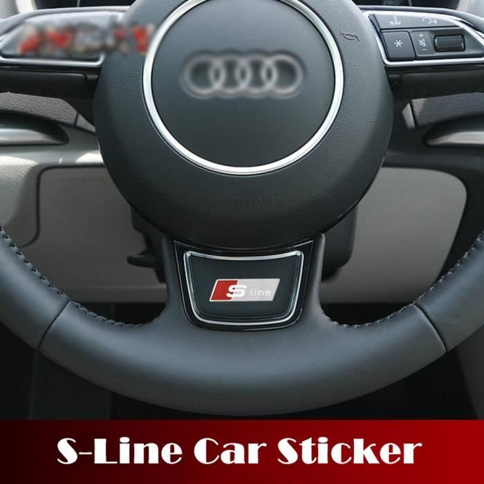 Audi S Line volant intérieur autocollant badge autocollant métal chrome -  Cdiscount Auto