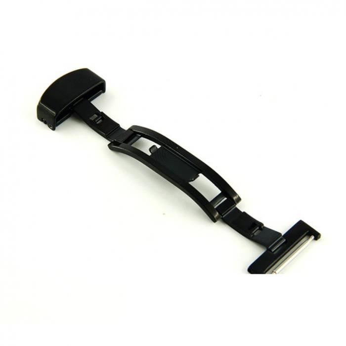 Boucle qualité noire bracelet montre cuir plastique silicone double  déployante Acier Inoxydable 20 mm Fermoir Montre 19 mm 20 mm