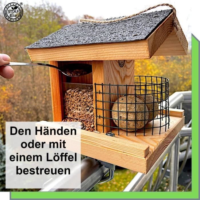 Mangeoire à oiseaux en bois suspendue pour hexagone de décoration de jardin  en forme avec toit ouniondo 269 - Cdiscount Electroménager