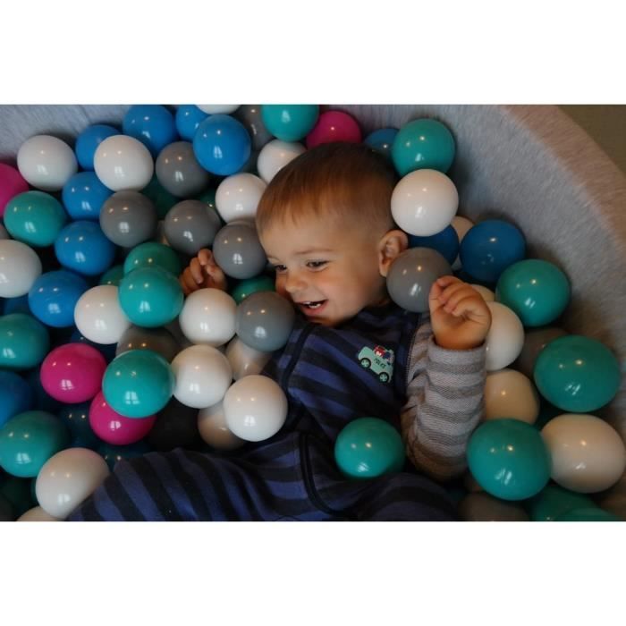 Velinda Piscine à Balles Enfant – Aire De Jeu + 450 Balles – Couleurs Variées – Diamètre 90 Cm – Housse Amovible Lavable – Dès 12 Mois