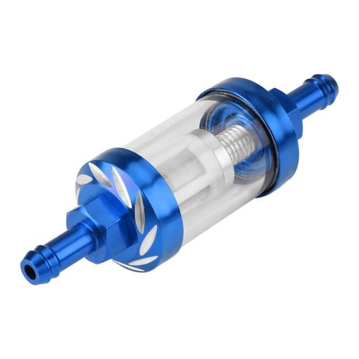 ARAMOX moto filtre à carburant Remplacement de filetage de 8 mm de filtre à  essence en ligne en verre métallique pour moto (bleu) - Cdiscount Auto