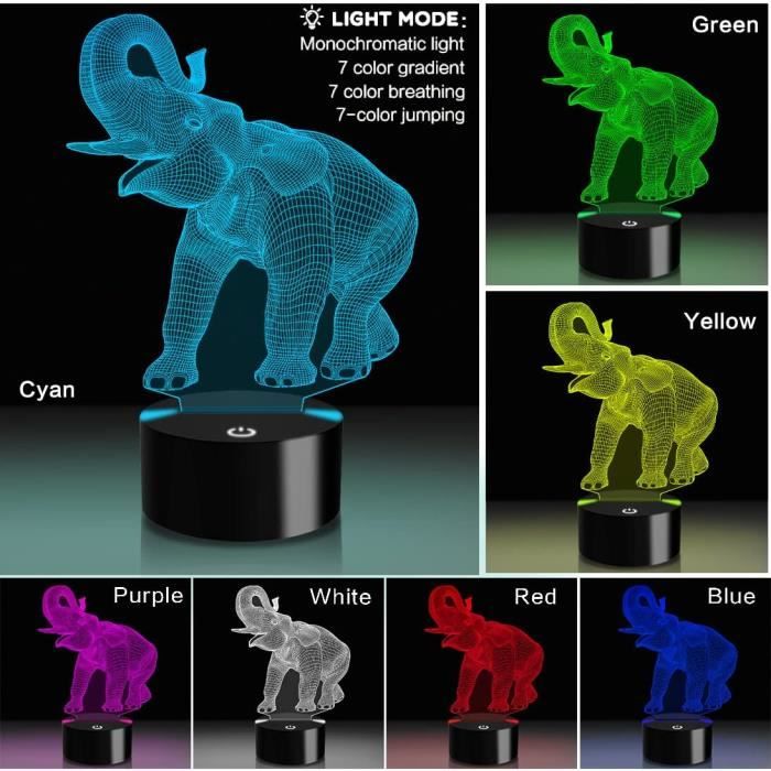 Lampe Illusion 3D Cheval Lumineuse TOYANDONA - Veilleuse USB LED Pour Chambre, Salon Et Bureau