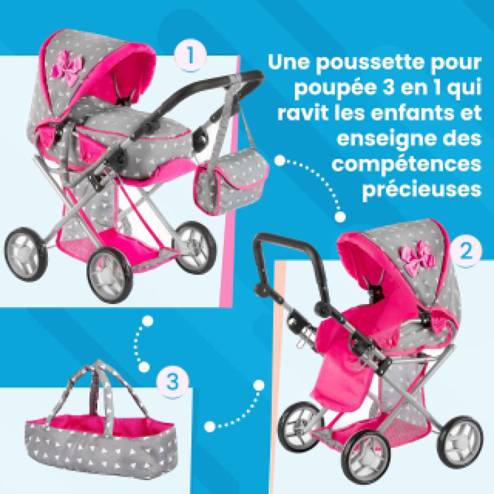 Abaodam Poussette Jouet Bébé Jouet Poussette Poupée Transport Jouet