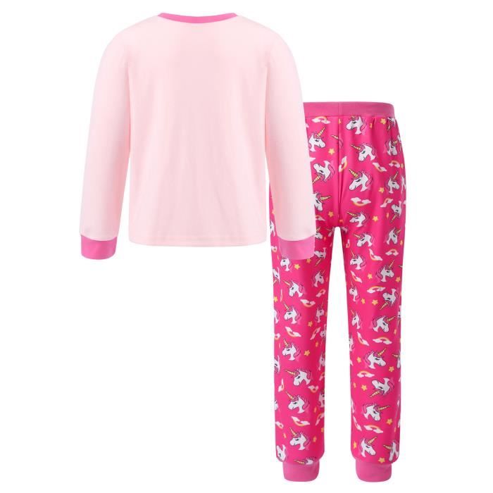 YIZYIF Enfant Fille Ensemble Pyjama Licorne Haut Manches Longue Bas de  Pyjama Pantalon 3-14 Ans Rose Rose - Cdiscount Prêt-à-Porter