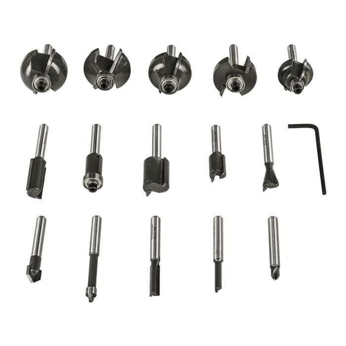 RYOBI 5-delige freesset RAKRBS5 (6 mm, compatibel met de randfrees R18TR-0 en de bovenfrees RRT1600-K