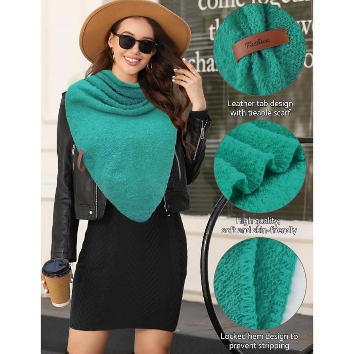 Châle Manteau Femme Chaud Hiver Cape en Fausse Fourrure Cachemire Châle Manteau Femme Chaud Hiver Cape en Fausse Fourrure Cachemire