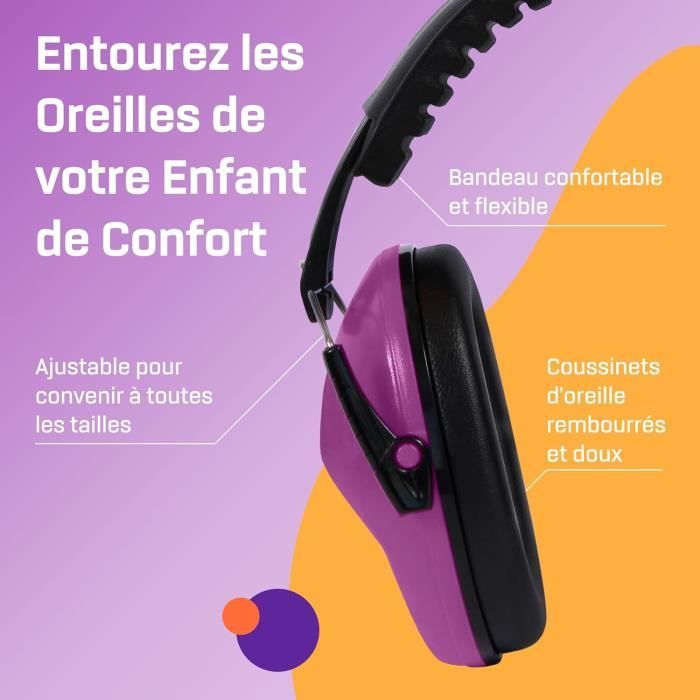 Casque Anti-Bruit Enfant Vanderfields 27dB SNR Certifié CE - Pliable Réglable 3-16 Ans, Protection Auditive TDAH Autisme École Aéroport Feux D'Artifice