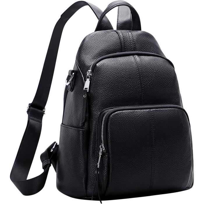 ALTOSY Sac à dos élégant en cuir véritable pour femme - Antivol