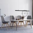 Lot de 4 Chaise de salle à manger en bois massif Scandinaves, Confortable et facile à nettoyer siège rembourré, gris-2