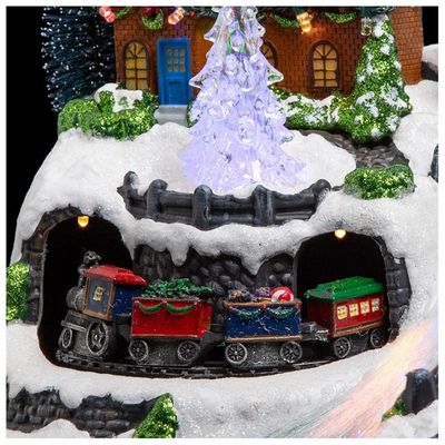 Train de Noël suspendu VATOS - Jouets avec lumière et son - Circuit de train sous le Train de Noël suspendu VATOS - Jouets avec lumière et son - Circuit de train sous le