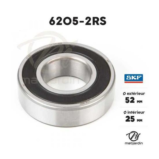 Roulement à Billes 6205 2RS - 25x52x15 - Parts&Go