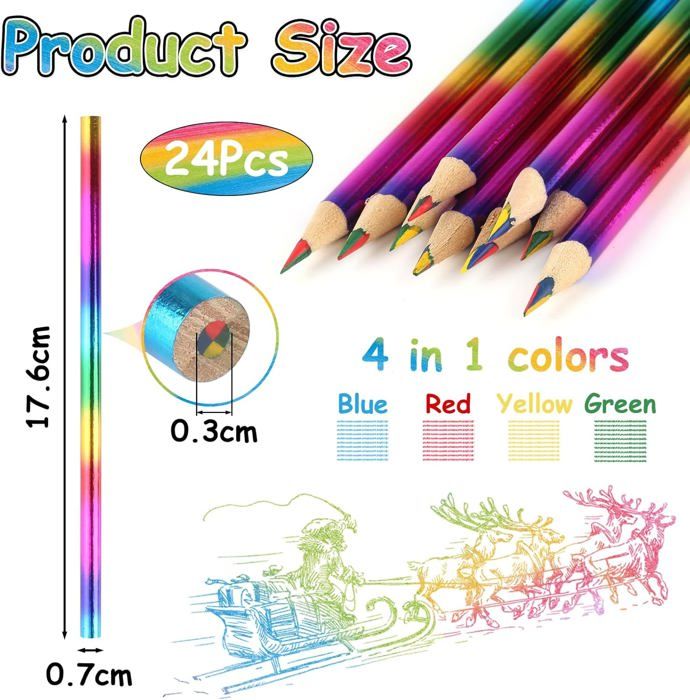 Lot de 12 mini crayons de couleurs arc-en-ciel Le petit Souk - Le petit Souk