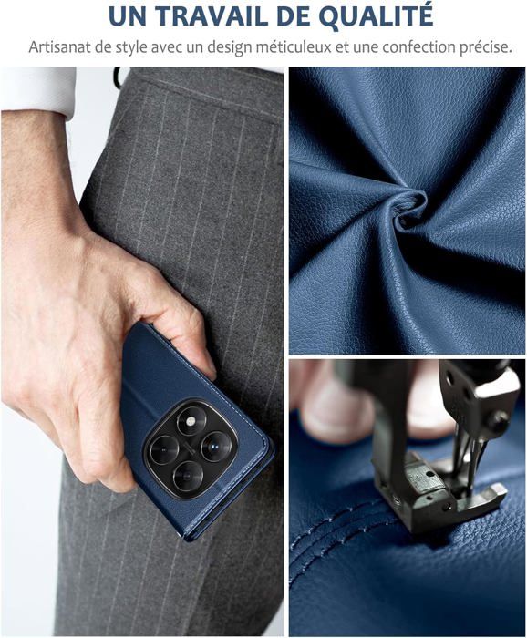 Coque Pour Xiaomi Redmi Note 14 Pro 5G/Note 14 Pro+ 5G/POCO X7 6.67",Premium Cuir PU Étui Portefeuille Housse Case,Violet Clair - Téléphonie