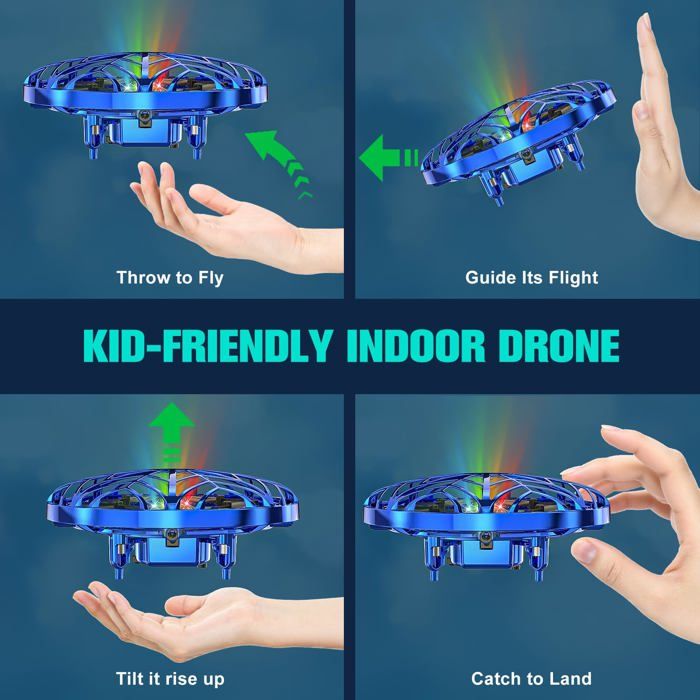 Drone Épée Volante Dorée – Commande Gestuelle, 30 Min De Vol, LED & Cascades, Jouet Enfant & Adulte