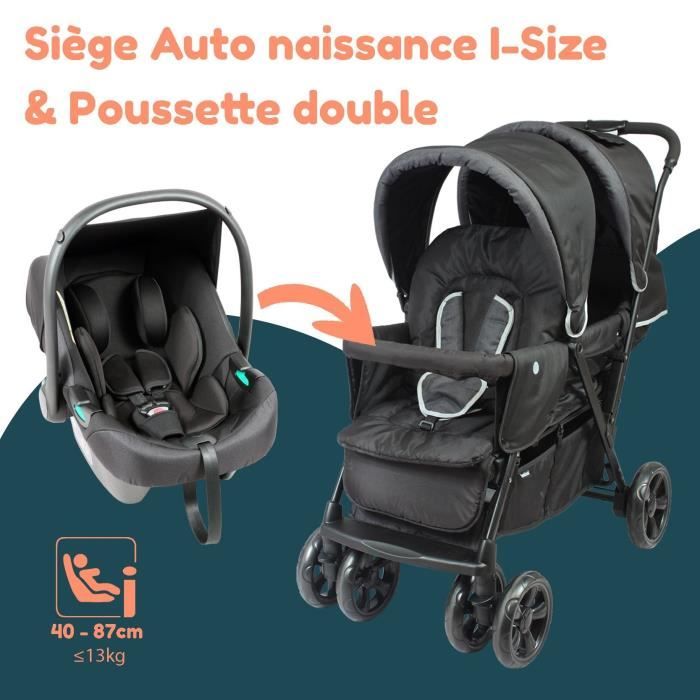 Bambisol Poussette Double  Toute Equipée, Habillage Pluie Inclus, Pliage  Facile - Cdiscount Puériculture & Eveil bébé