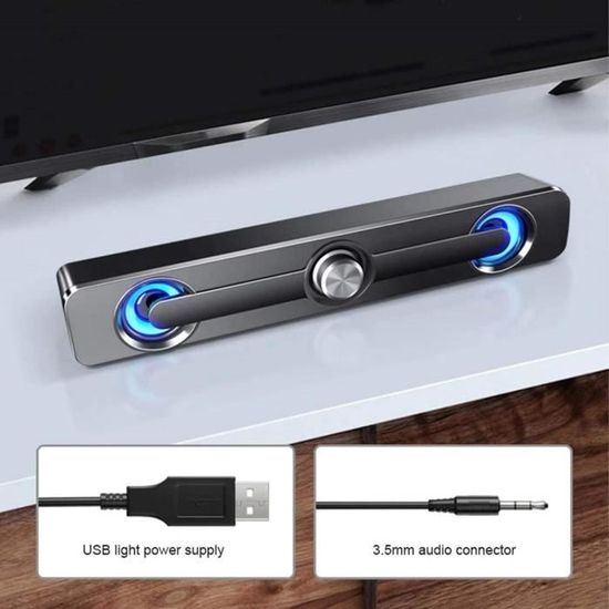 ACHICOO Mini Enceinte USB AUX Femelle 3,5 mm pour Ordinateur de Bureau ou Ordinateur Portable