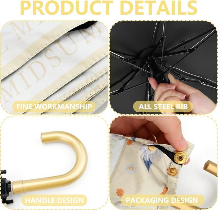 Parapluie Compact Automatique – Léger, Coupe-vent, Anti-UV, Idéal Voyage Et Quotidien